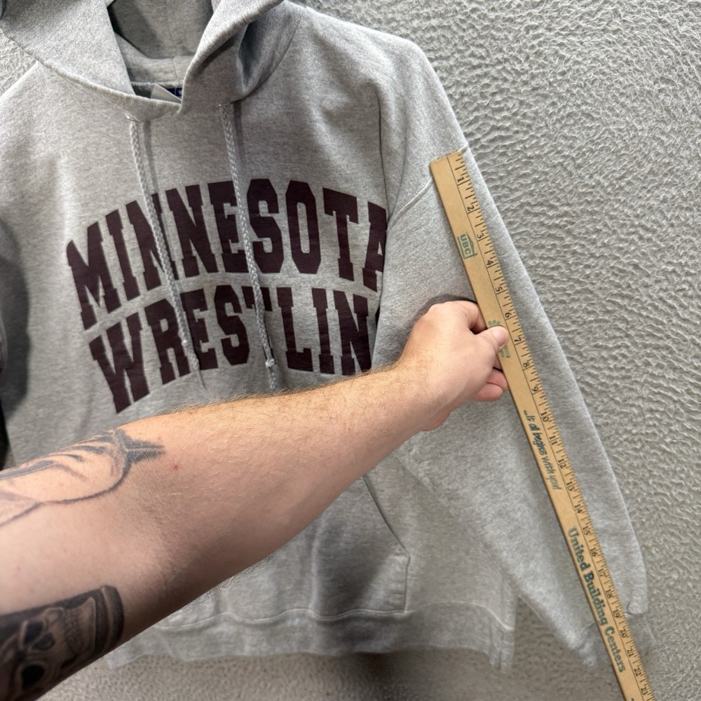 Vintage Hanes Sweatshirt Adult Large Gray Hoodie College Grunge Skater 90s Y2K - Picture 5 of 9